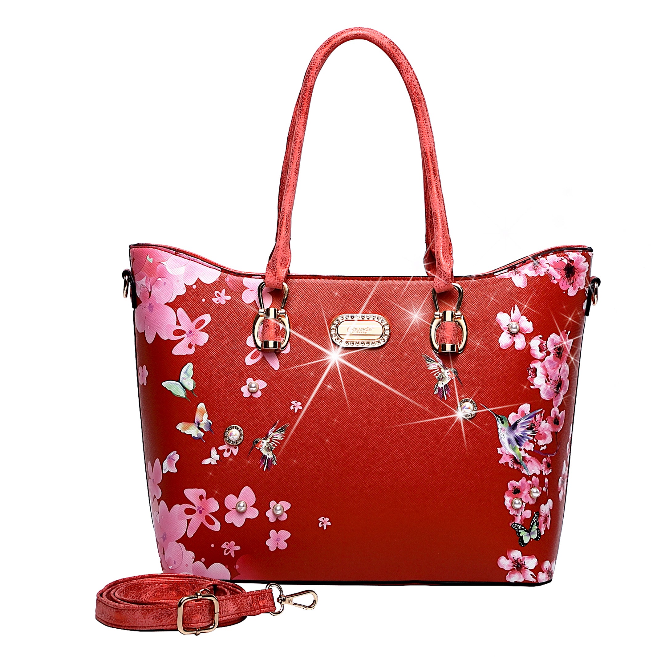 Hummingbird Bloom Scratch & Stain Resistant Top-Handle Bag - Brangio Italy Co.