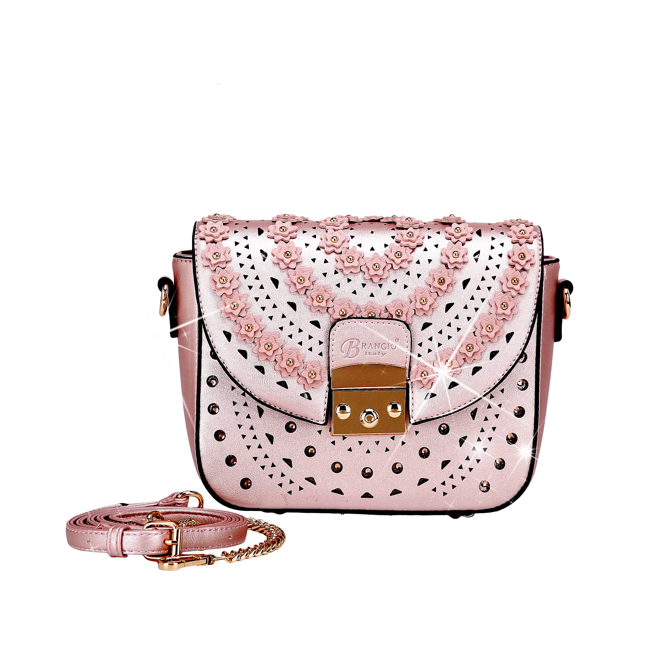 Rosè Celestial Star Crossbody Crystal Satchel - Brangio Italy Co.