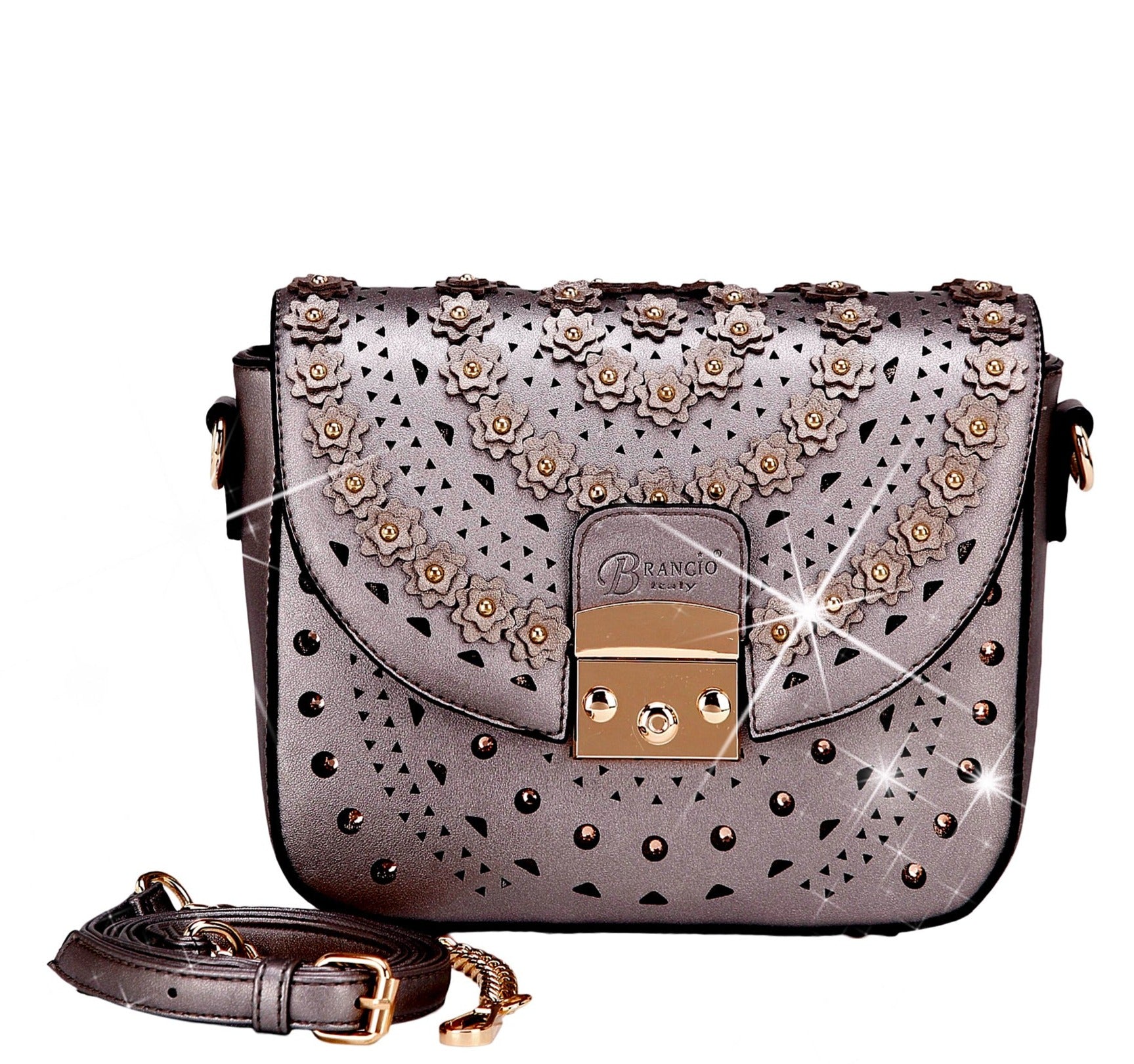 Rosè Celestial Star Crossbody Crystal Satchel - Brangio Italy Co.