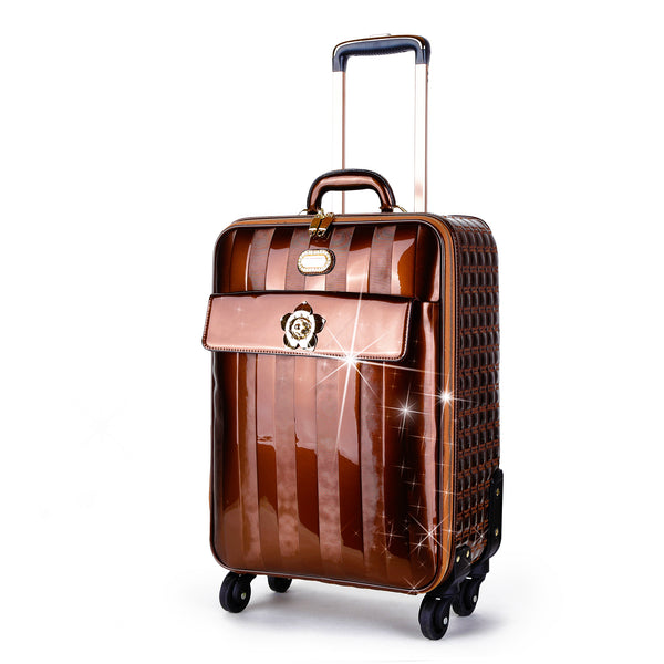 Floral And Letter Print Travel Medium Suitcase Luggage Universal Trolley  Case With Brown Valise Passenger Handle And Hold From Arvinbruce, $59.01