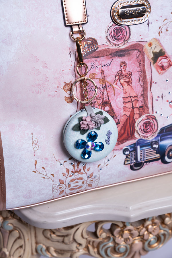 Lucky Rose Mirror Keychain & Purse Charm Pendant