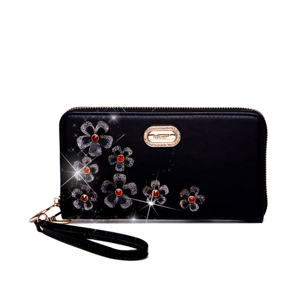 Twinkle Cosmos Florality Wristlet and Phone Holder Wallet [KTC8828]