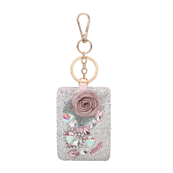 Floral Spark Mirror Keychain & Purse Charm