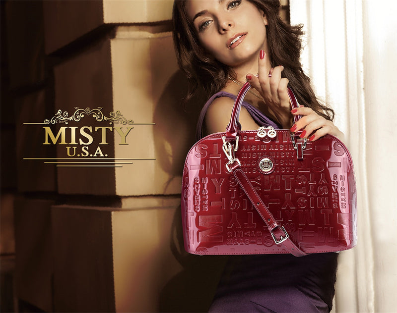 Misty Metallic Shine Top Handle Leather Bag - Made in Italy