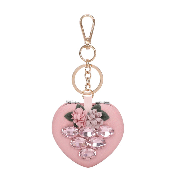 Brangio Elegant Heart Gem Keychain Case