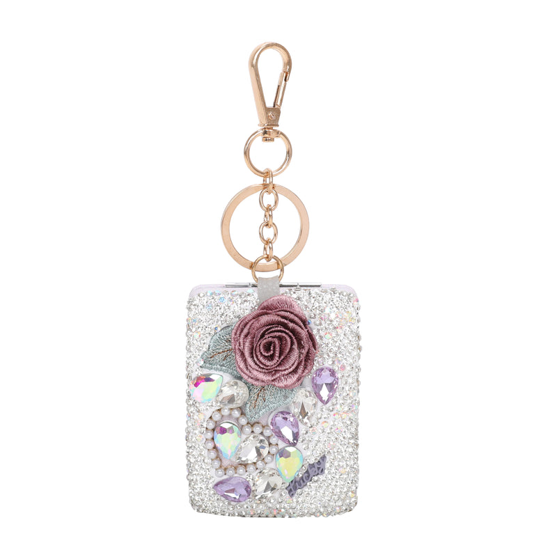 Floral Spark Mirror Keychain & Purse Charm