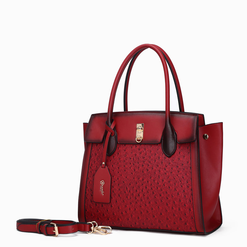 Brangio Ostrich-Embossed Handbag