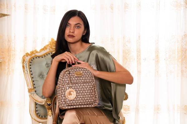 Brangio Chic Floral Brown Backpack