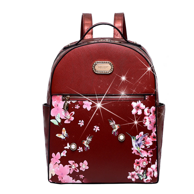 Hummingbird Crystal Laced Scratch & Stain Resistant Womens Backpack - Brangio Italy Co.