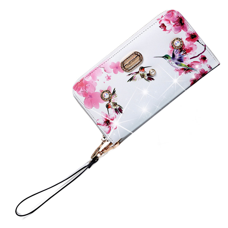 Hummingbird Crystal Laced Vegan Backpack + Wallet