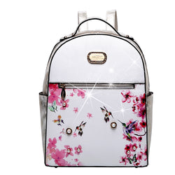 Hummingbird Crystal Laced Scratch & Stain Resistant Womens Backpack - Brangio Italy Co.