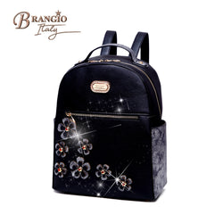 Twinkle Cosmos Floral Fashion Backpack + Wallet