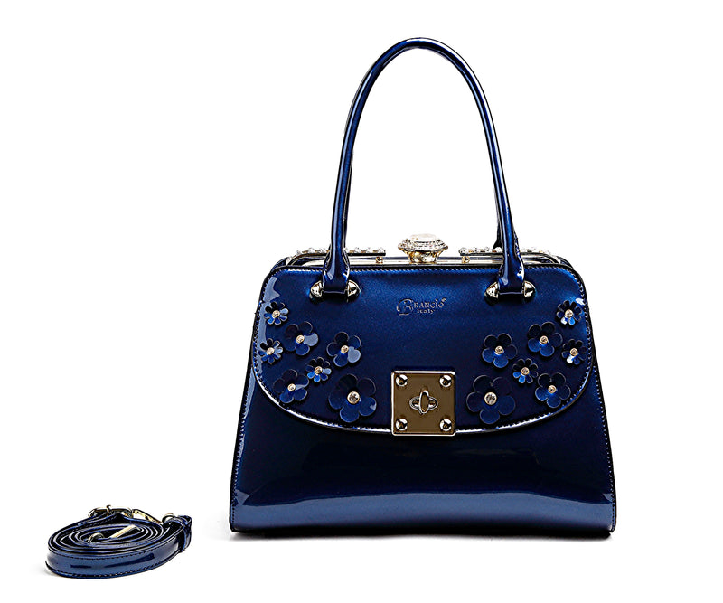 Floral Sparx Designer Crystal Handbag + Wallet