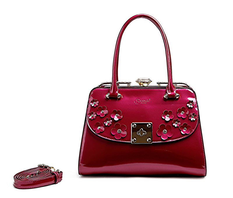 Floral Sparx Designer Crystal Handbag + Wallet