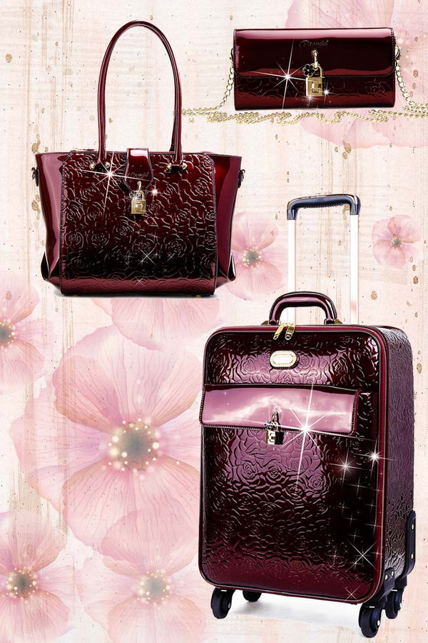 Rosy Lox 1.0 3PC Set | Luggage For Women Rolling Suitcase Travel Bag - Brangio Italy Co.