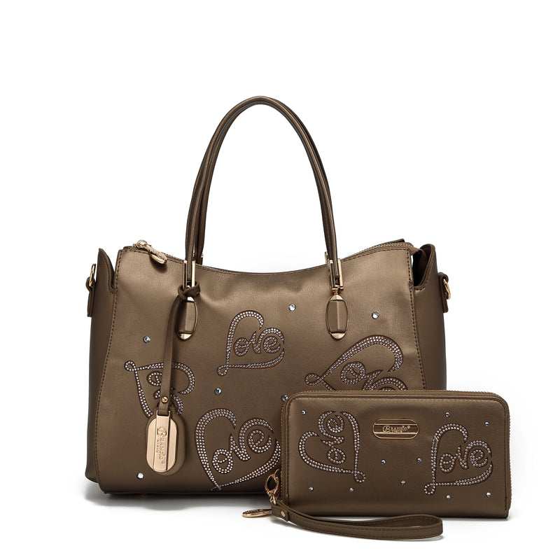 Love Vegan Leather Stain Resistant Handle Bag