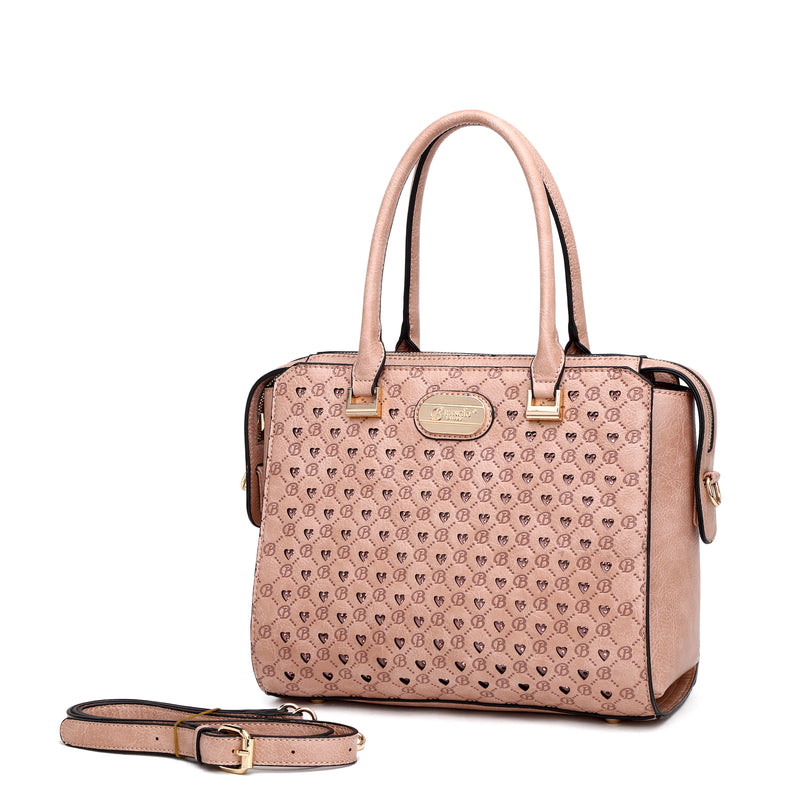 Millionaire Double Layer Crystal Engraved Matte Satchel - Brangio Italy Collections