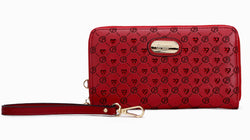 Millionaire Vegan Leather  Gem Crystal Wristlet Wallet[ITEM#:ROW8368] - Brangio Italy Co.