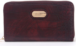 Golden Luxe Croc Embossed Wallet – Elegance Meets Bold Style