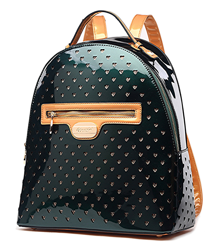NWOT Brown & Gold Studded Mini Backpack Purse Bag 11