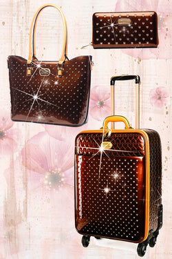 Starz Art Retro 3PC Set | Luxury Women Overnight Bag Set with Spinning Wheels - Brangio Italy Co.