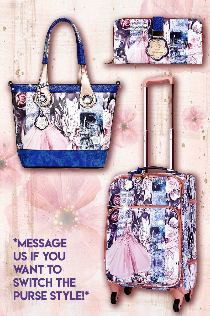 Blossomz 3PC Set | Tote + Travel Carry On Bags for Women - Brangio Italy Co.