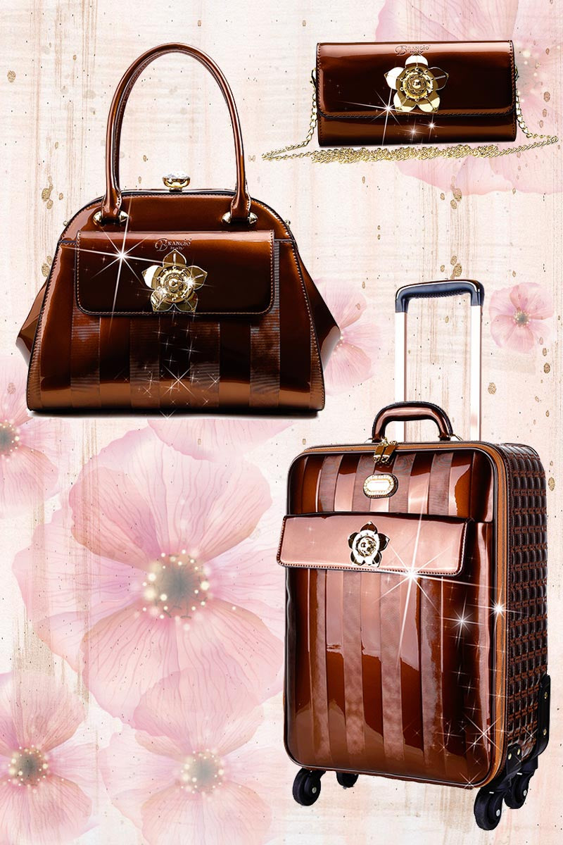 Floral Accent 3PC Set | Travel Bag Deal for Women Signature Set - Brangio Italy Co.