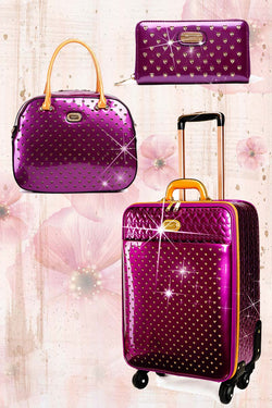 Starz Art Retro 3PC Set | Luxury Women Overnight Bag Set with Spinning Wheels - Brangio Italy Co.