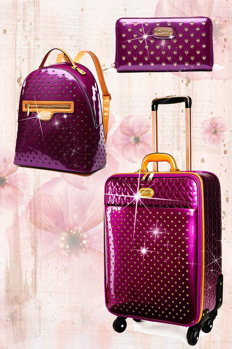 Starz Art 3PC Set | Luxury Women Overnight Bag Set with Spinning Wheels - Brangio Italy Co.
